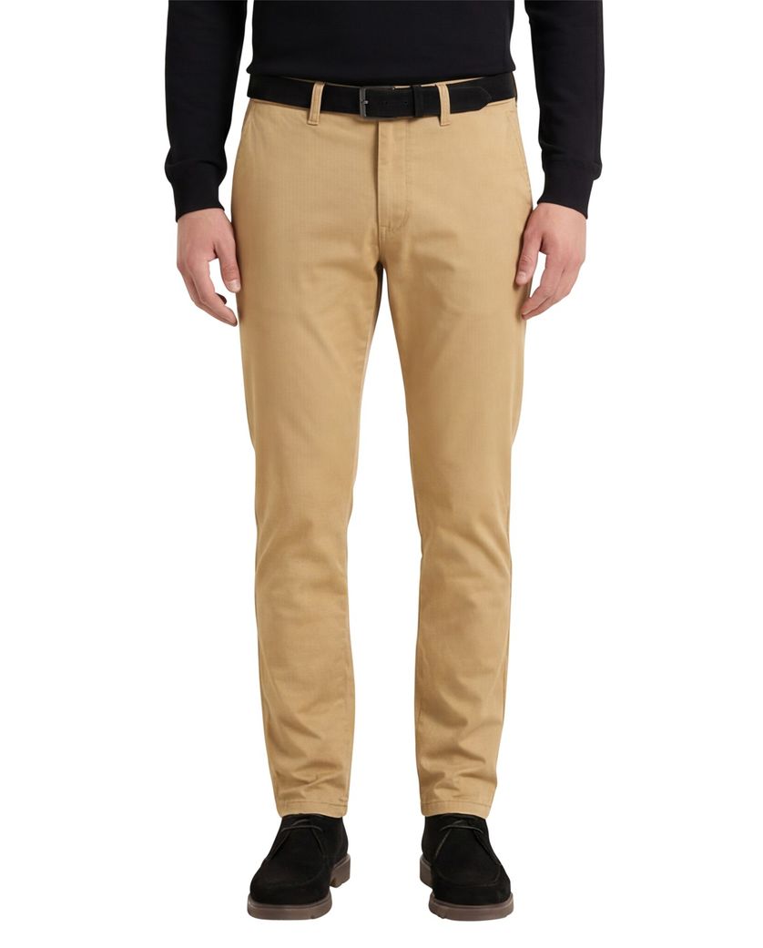 Gardeur katoenen broek geel effen katoen