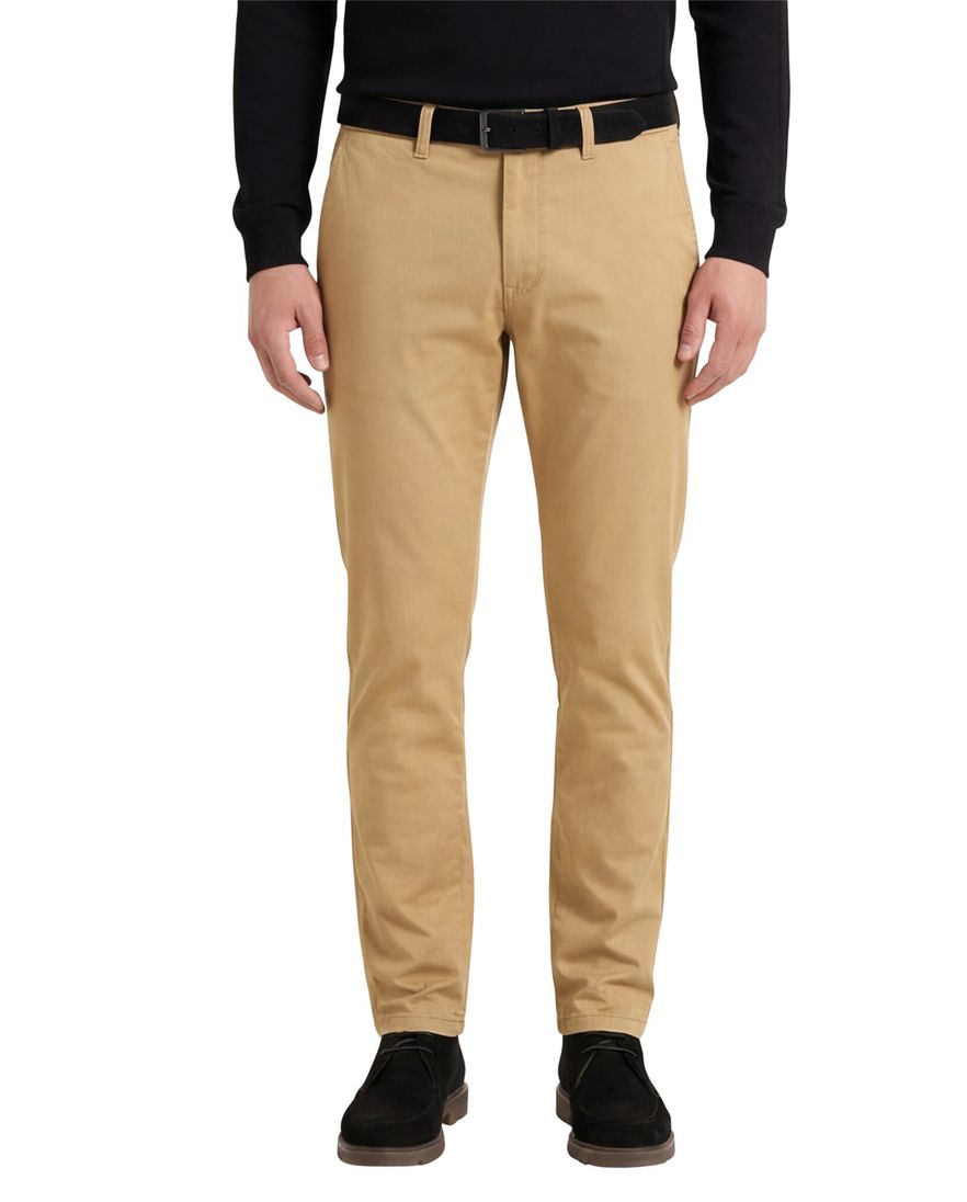 Gardeur katoenen broek geel effen katoen