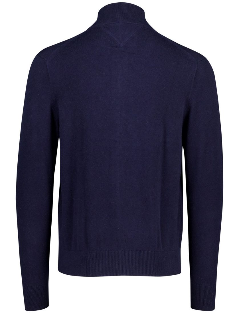 Tommy Hilfiger vest effen katoen donkerblauw