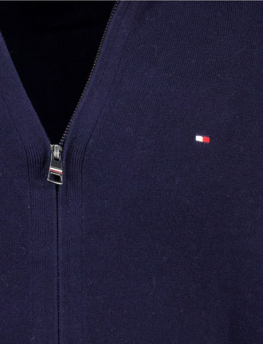 Tommy Hilfiger vest effen katoen donkerblauw