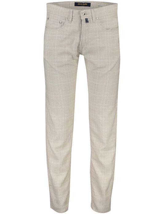 jeans Pierre Cardin beige geruit katoen Lyon