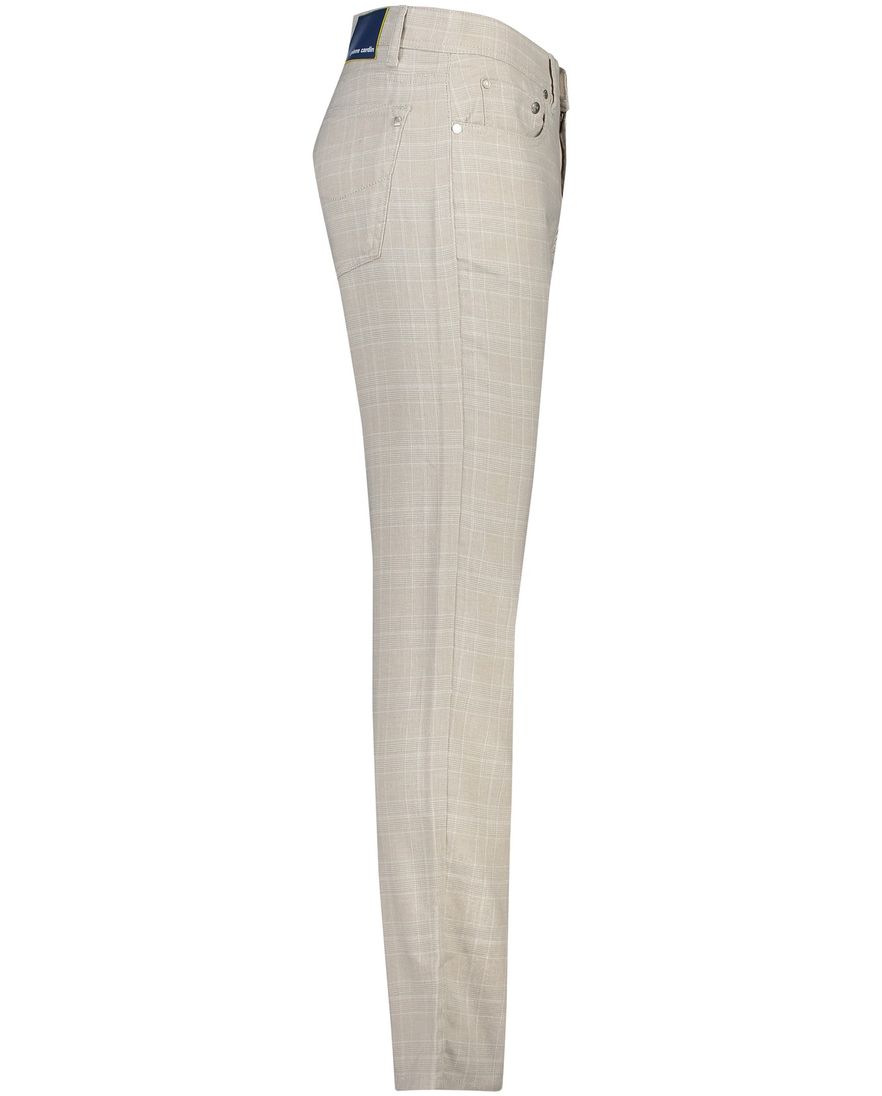 Pierre Cardin jeans Lyon beige geruit katoen