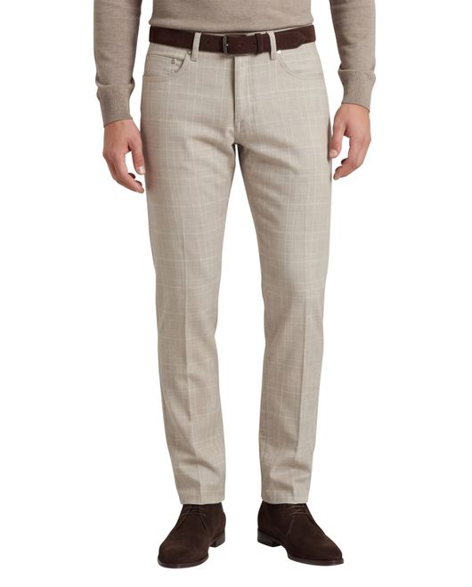 Pierre Cardin jeans Lyon beige geruit katoen