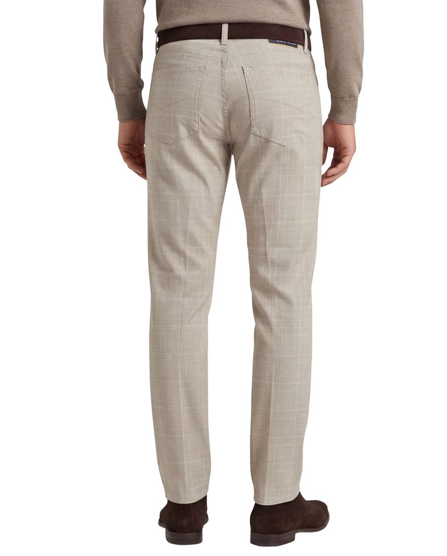 Pierre Cardin jeans Lyon beige geruit katoen