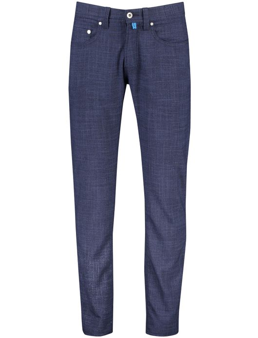 jeans Pierre Cardin donkerblauw geruit katoen Lyon