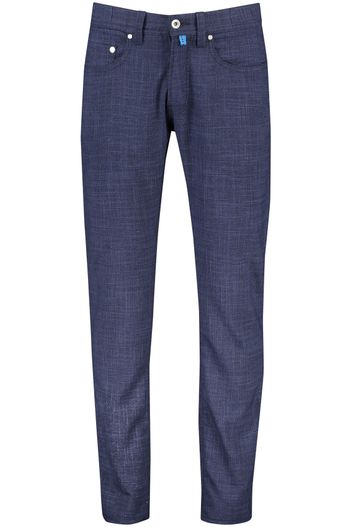 Pierre Cardin Pierre Cardin jeans donkerblauw geruit katoen Lyon