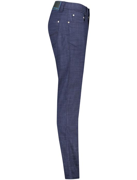 jeans Pierre Cardin donkerblauw geruit katoen Lyon