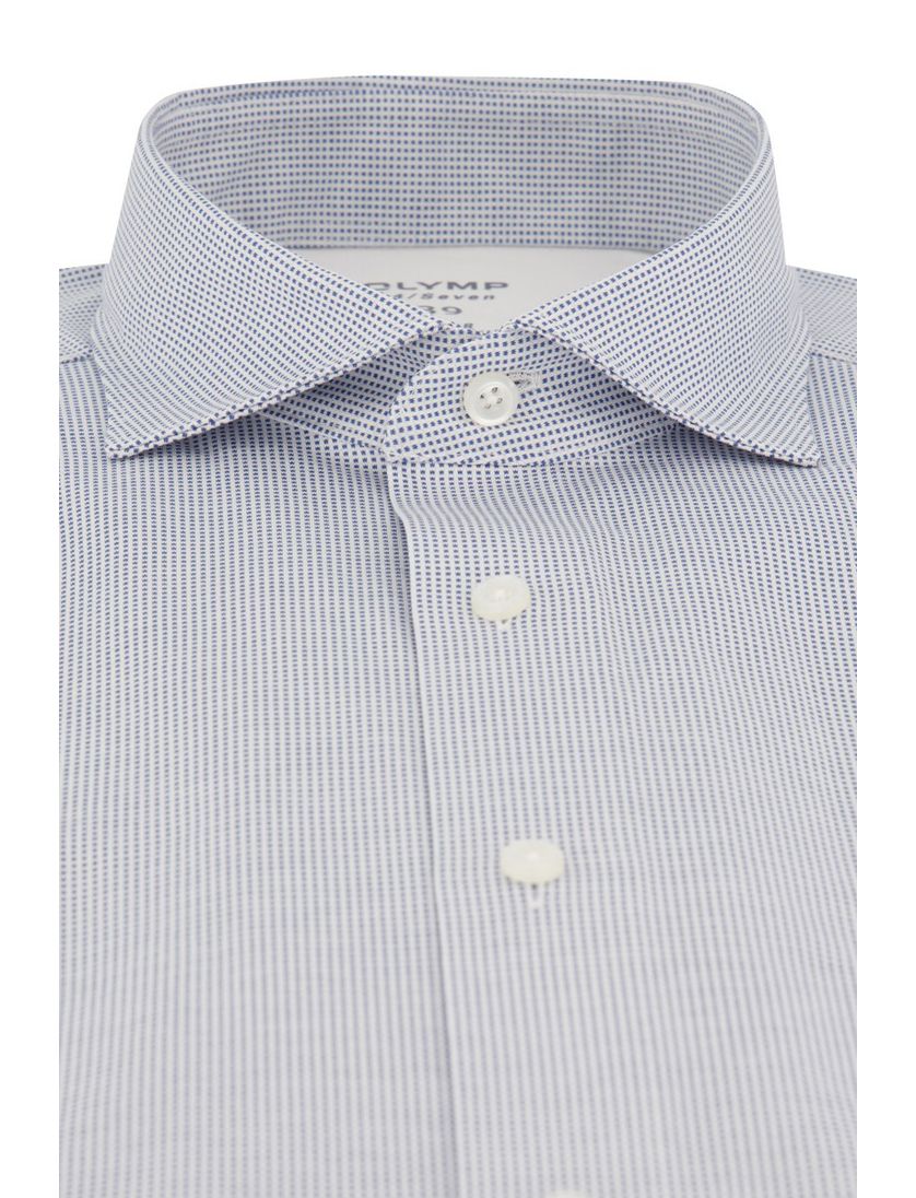 Olymp overhemd korte mouw Luxor Modern Fit katoen normale fit lichtblauw geprint