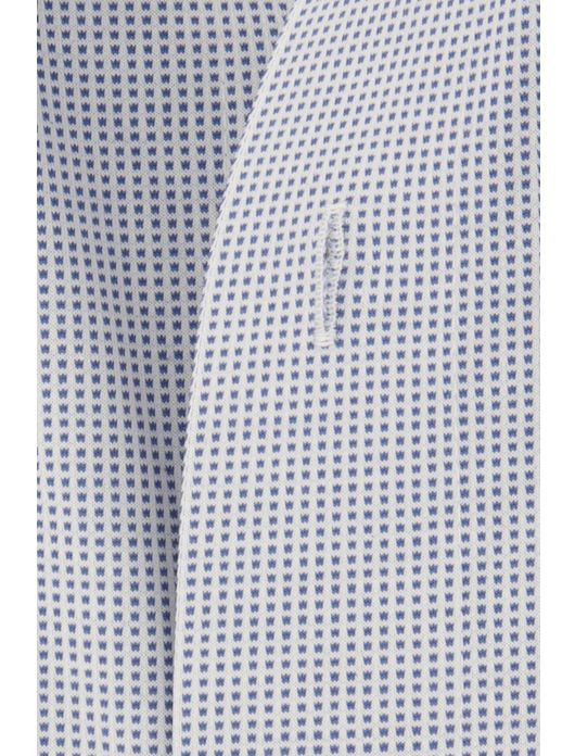 overhemd korte mouw Olymp Luxor Modern Fit blauw geprint katoen normale fit