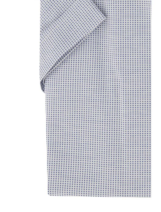 overhemd korte mouw Olymp Luxor Modern Fit blauw geprint katoen normale fit