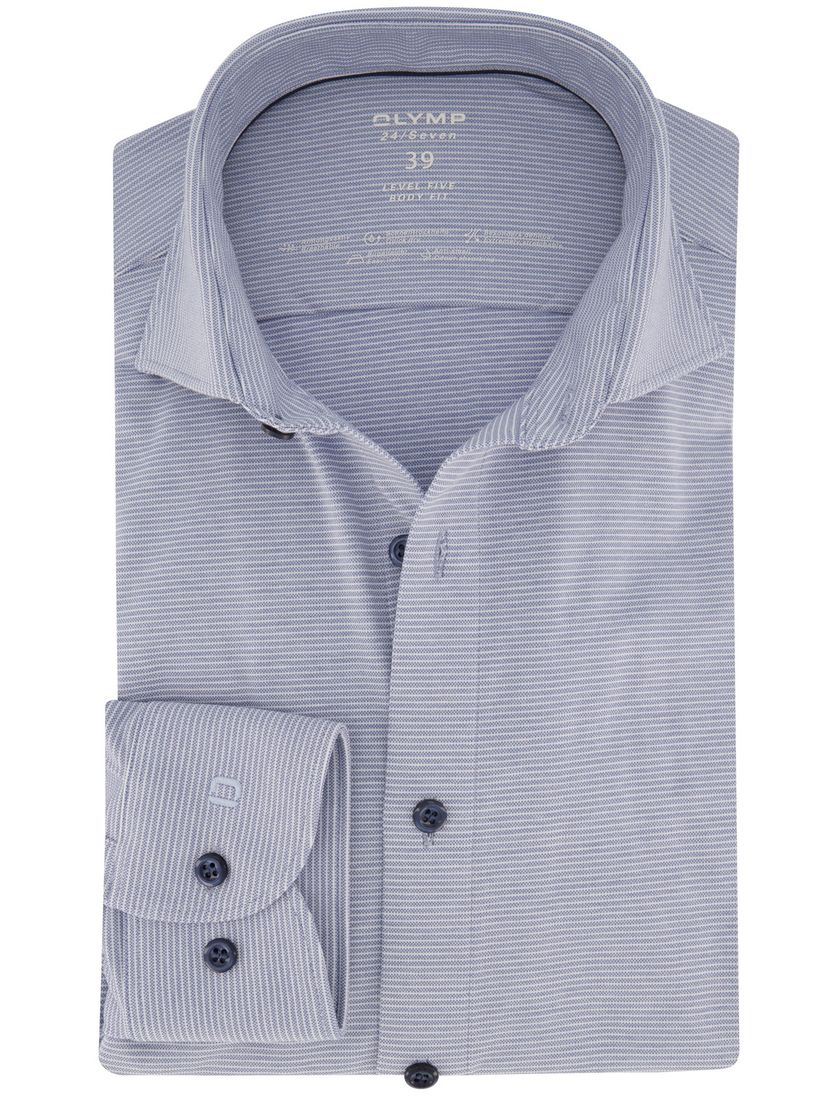 Zakelijk Olymp overhemd blauw gestreept extra slim fit