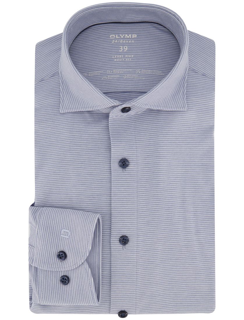 Zakelijk Olymp overhemd blauw gestreept extra slim fit