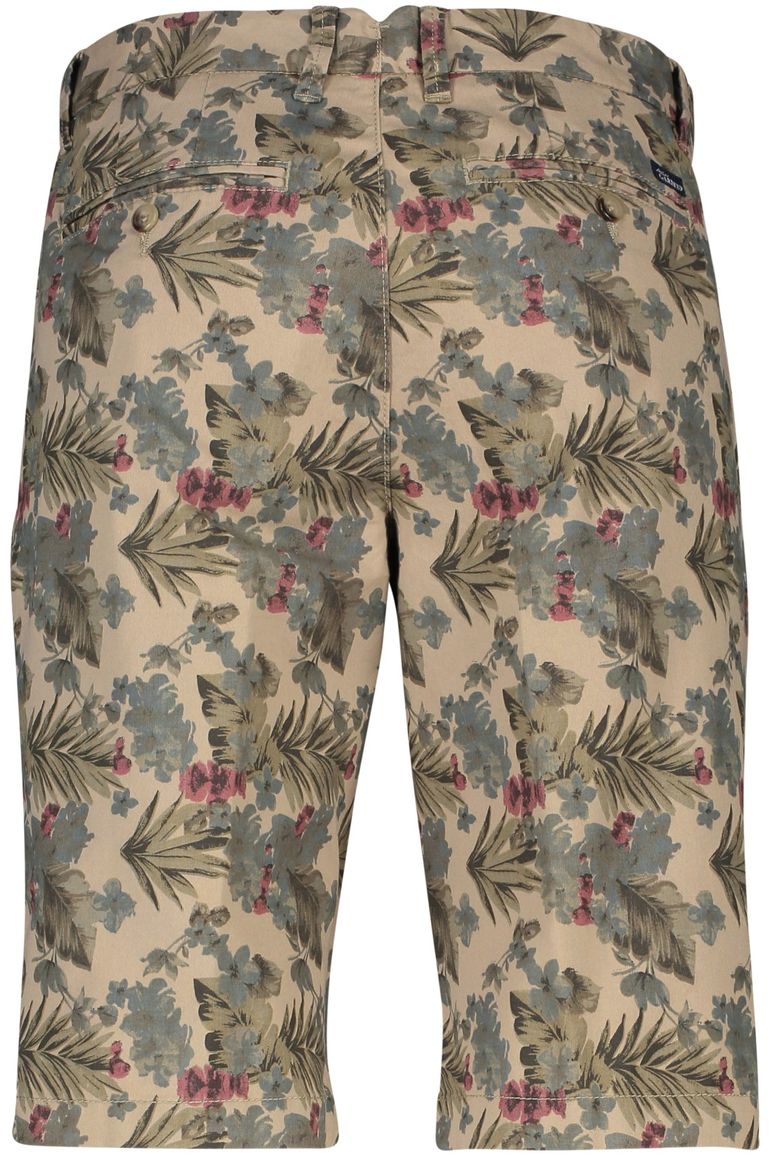 Gardeur korte broek beige geprint katoen