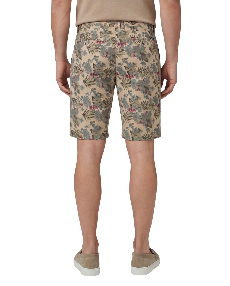 Gardeur korte broek beige geprint katoen