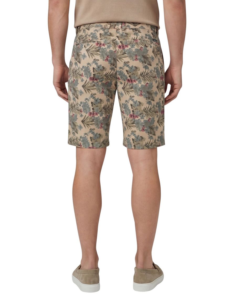 Gardeur korte broek beige geprint katoen