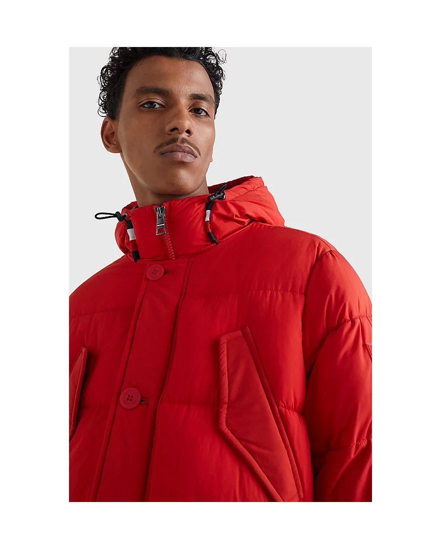 Tommy Hilfiger Big & Tall winterjas rood effen