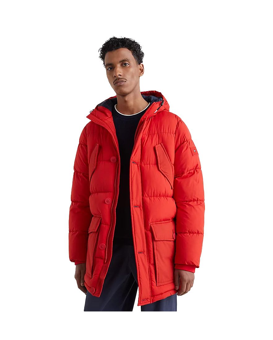 Tommy Hilfiger Big & Tall winterjas rood effen