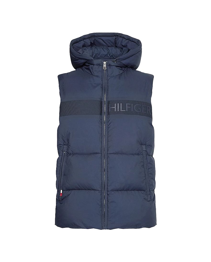 Tommy Hilfiger bodywarmer blauw geprint rits normale fit