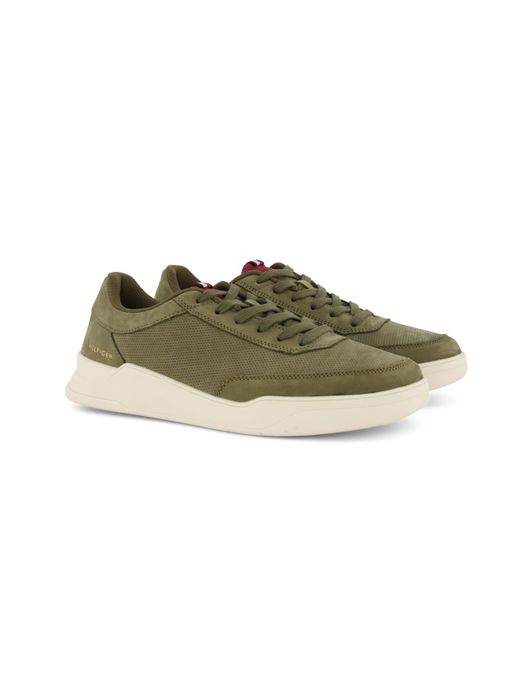 sneakers Tommy Hilfiger effen leer groen