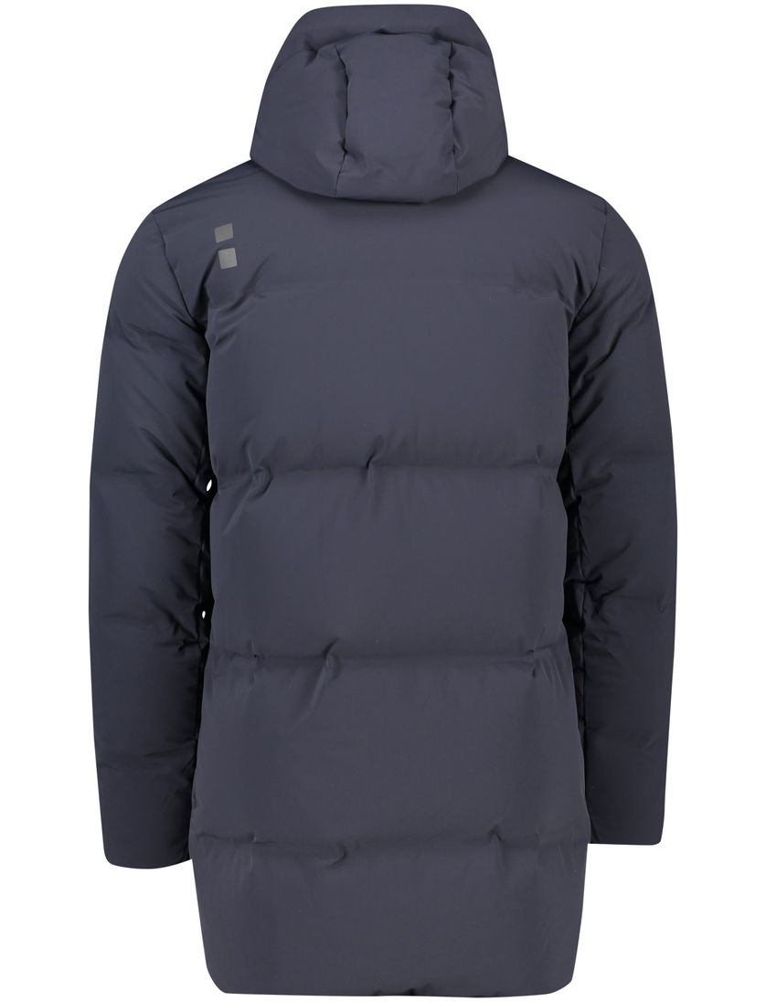 UBR winterjas donkerblauw capuchon rits + knoop