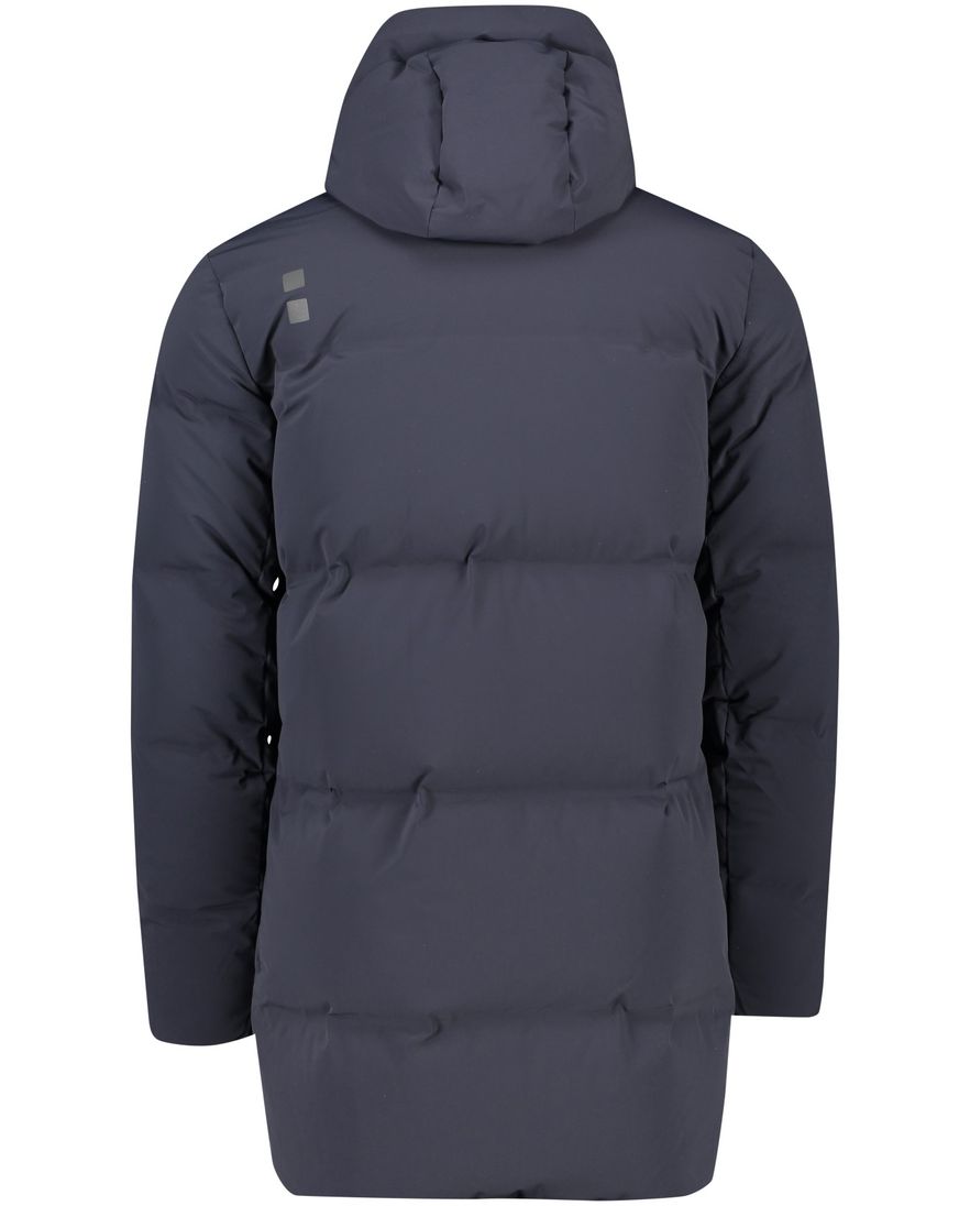 UBR winterjas halflang donkerblauw effen rits + knoop normale fit