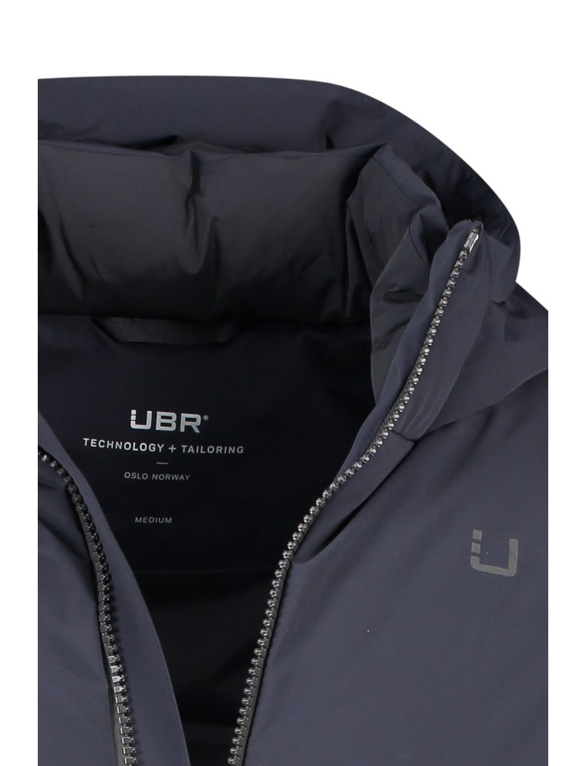 UBR winterjas donkerblauw capuchon rits + knoop