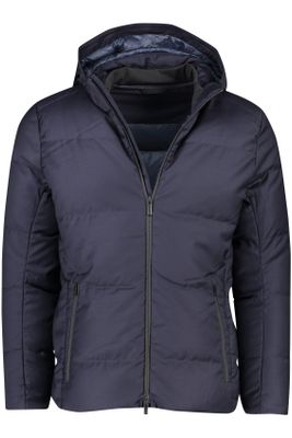 UBR UBR winterjas donkerblauw effen normale fit