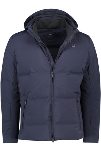 UBR UBR winterjas donkerblauw normale fit effen rits
