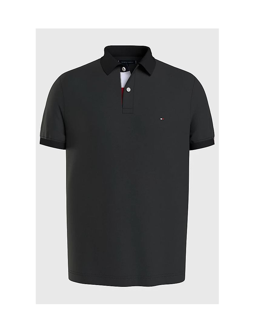 Tommy Hilfiger polo blauw effen katoen wijde fit