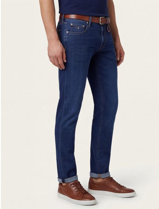 Pierre Cardin Lyon Tapered 5-pocket jeans blauw