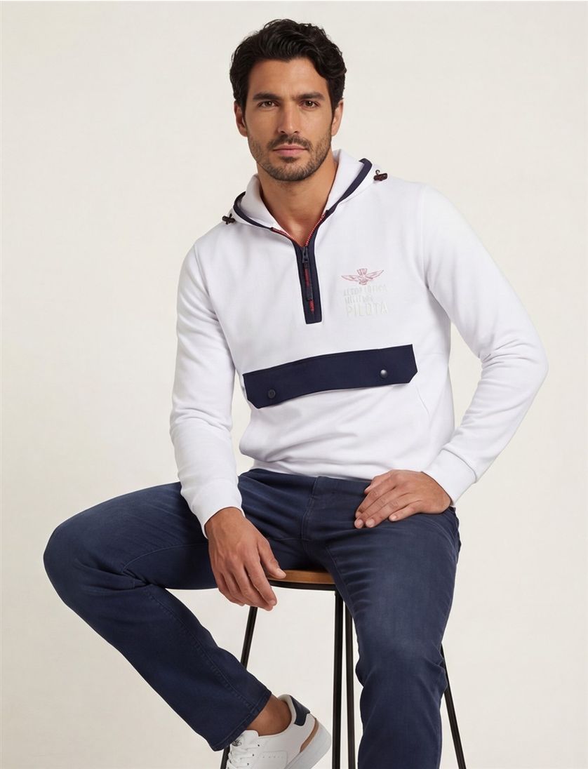 Aeronautica Militare vest wit effen synthetisch