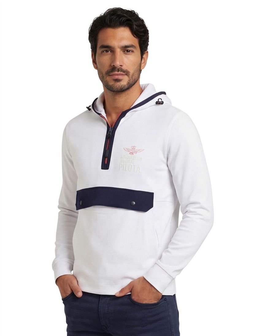 Aeronautica Militare vest wit effen synthetisch