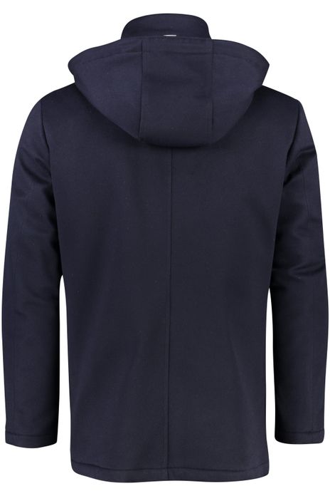 Paul & Shark winterjas donkerblauw effen wijde fit wol