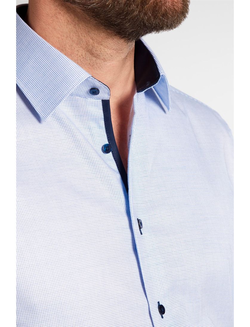 Eterna overhemd mouwlengte 7 Modern Fit lichtblauw effen katoen normale fit