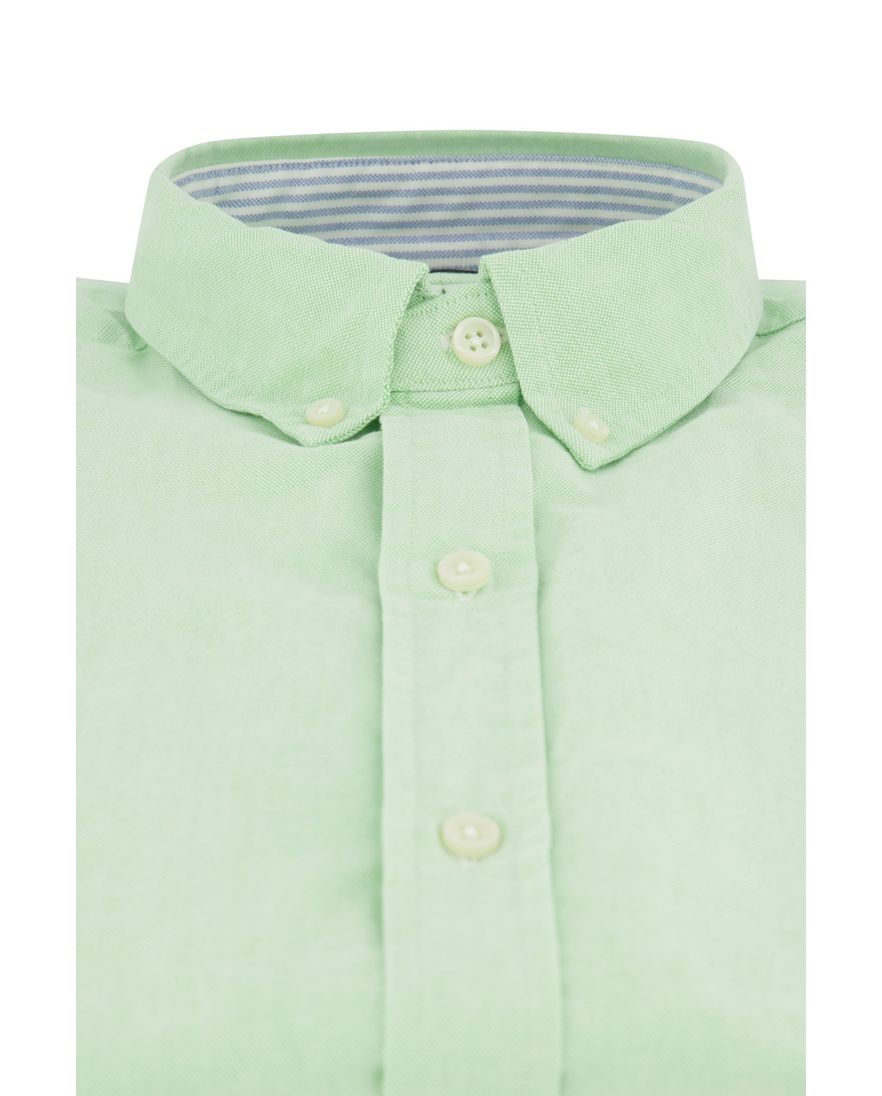 Polo Ralph Lauren casual overhemd slim fit groen effen katoen button-down boord