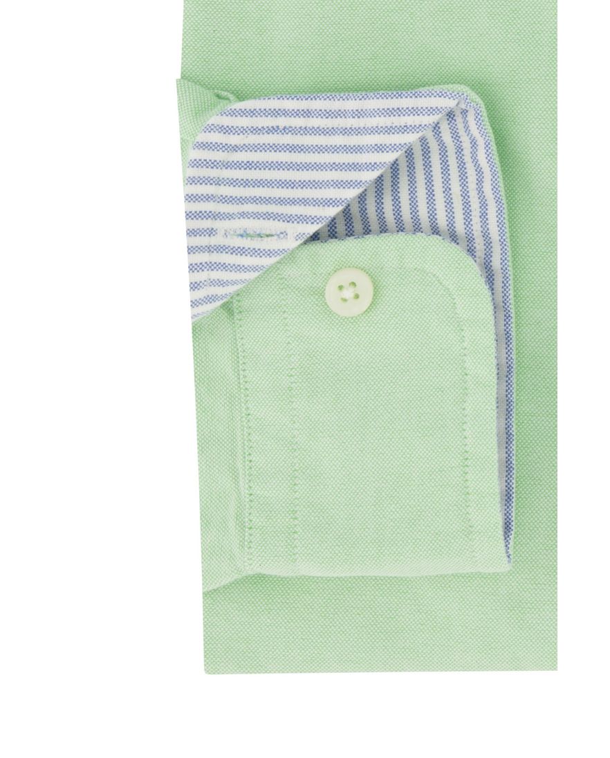 Polo Ralph Lauren casual overhemd slim fit groen effen katoen button-down boord