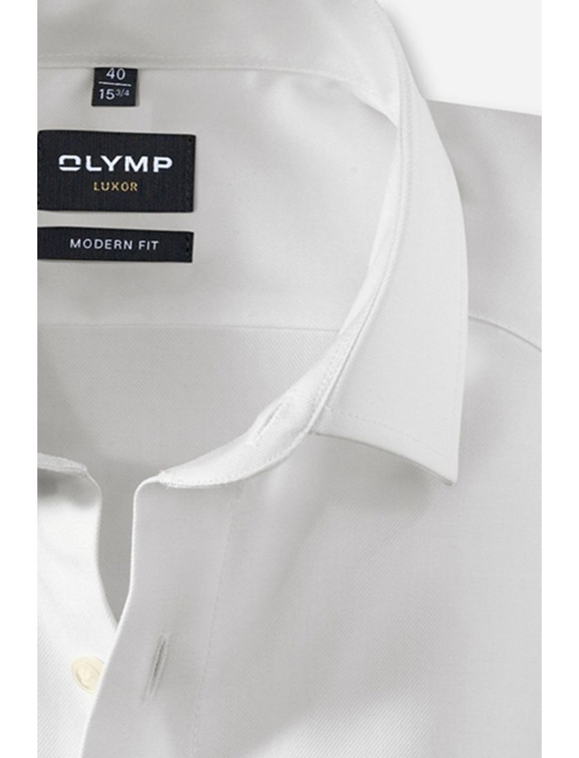 Olymp overhemd wit Modern Fit mouwlengte 7 katoen