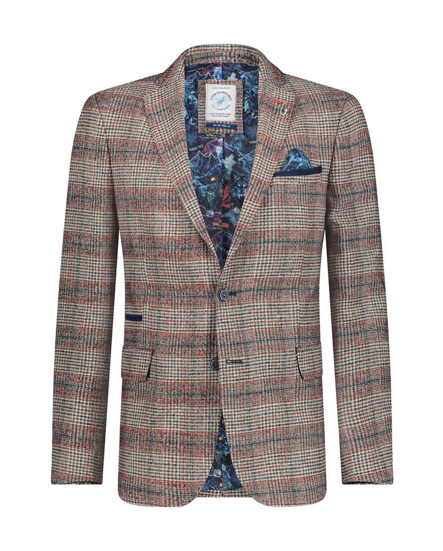 A Fish Named Fred colbert bruin geruit slim fit