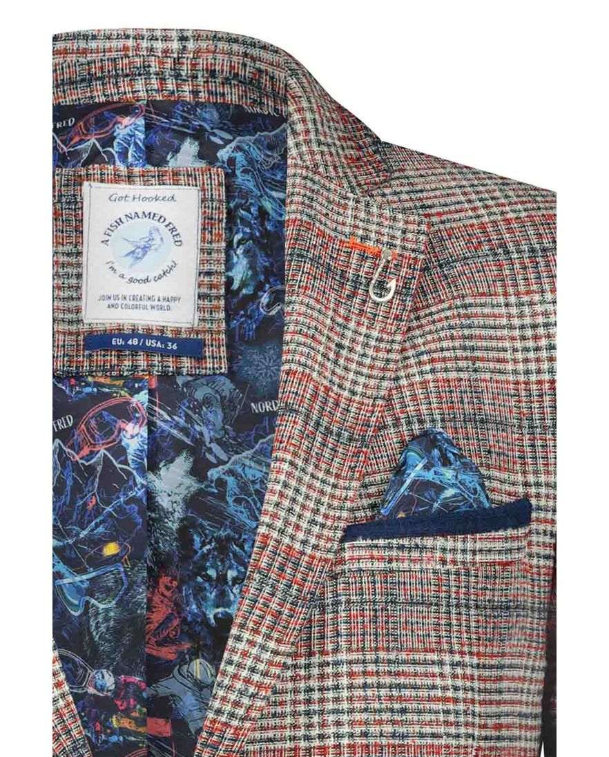 A Fish Named Fred colbert bruin geruit slim fit