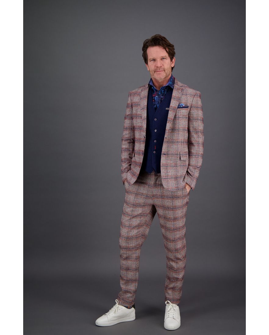 A Fish Named Fred colbert bruin geruit slim fit