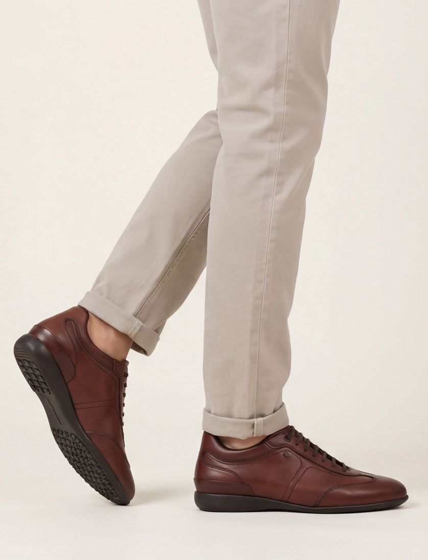 Bruine Floris van Bommel sneakers leer