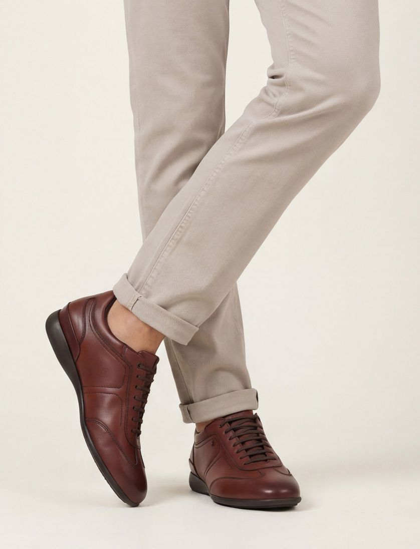 Bruine Floris van Bommel sneakers leer