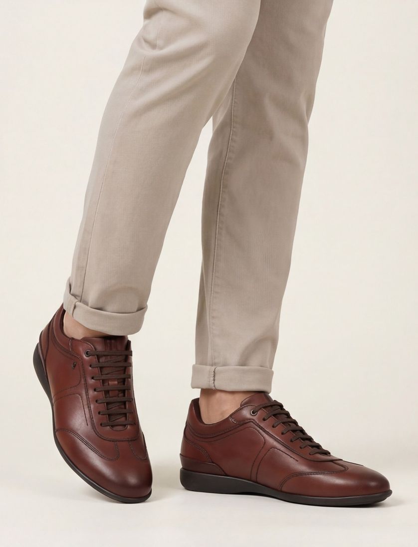 Bruine Floris van Bommel sneakers leer