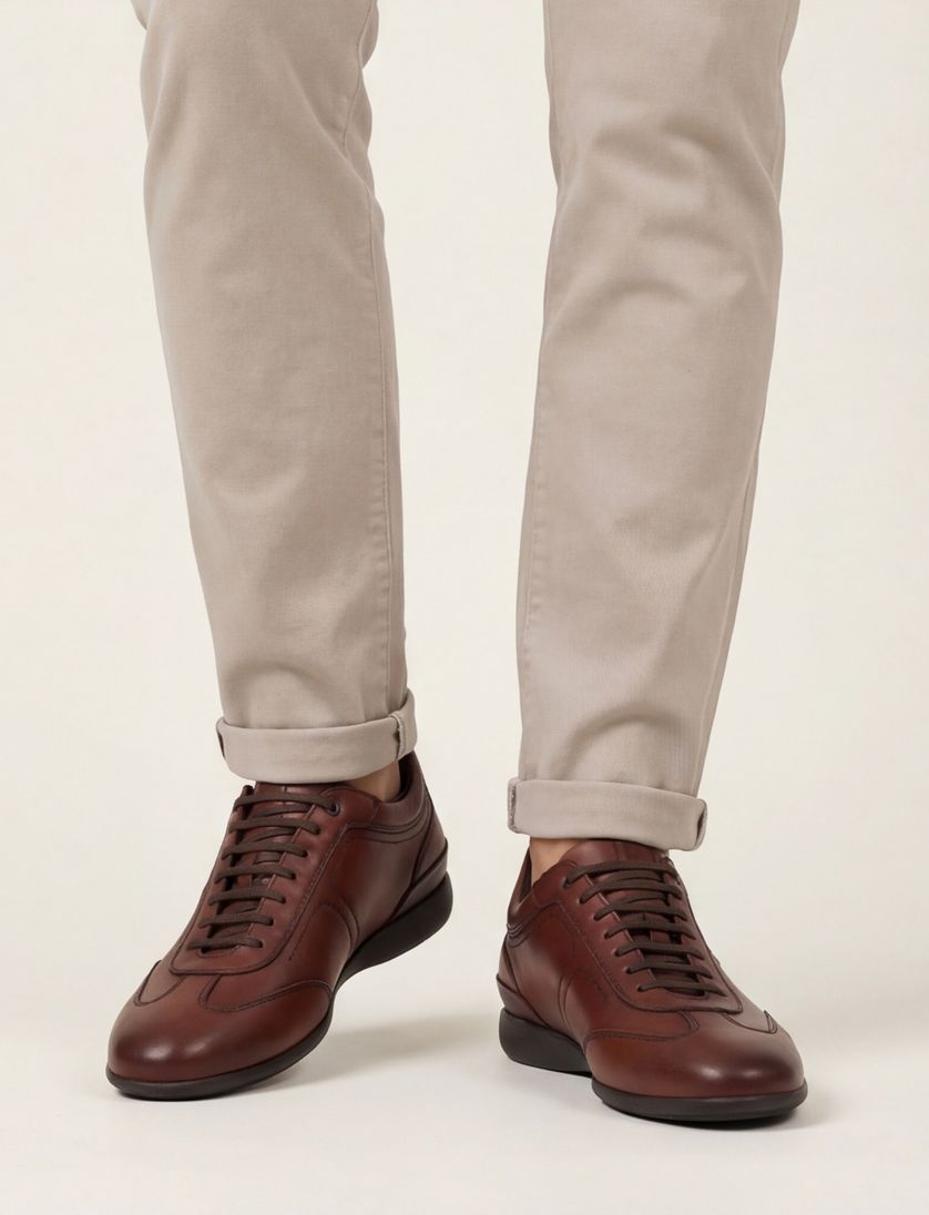 Bruine Floris van Bommel sneakers leer