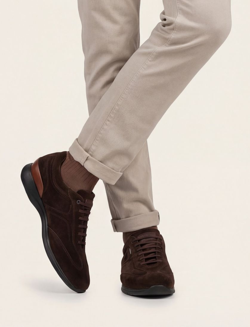 Floris van Bommel schoenen effen suede donkerblauw