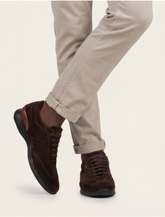 sneakers Floris van Bommel effen suede donkerblauw