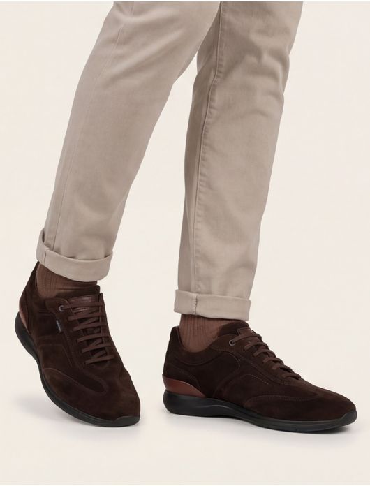 sneakers Floris van Bommel effen suede donkerblauw