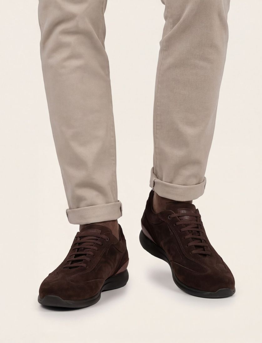 Floris van Bommel schoenen effen suede donkerblauw