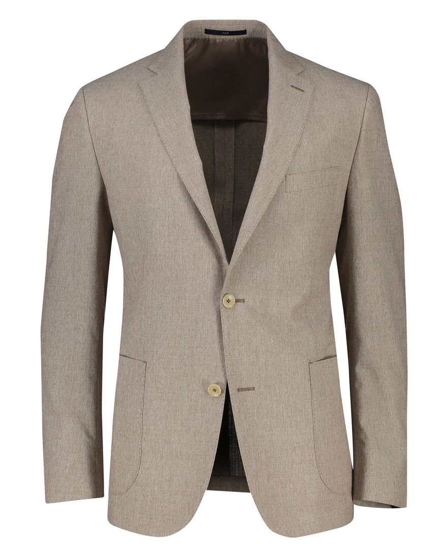 Dressler colbert beige effen katoen, wol normale fit