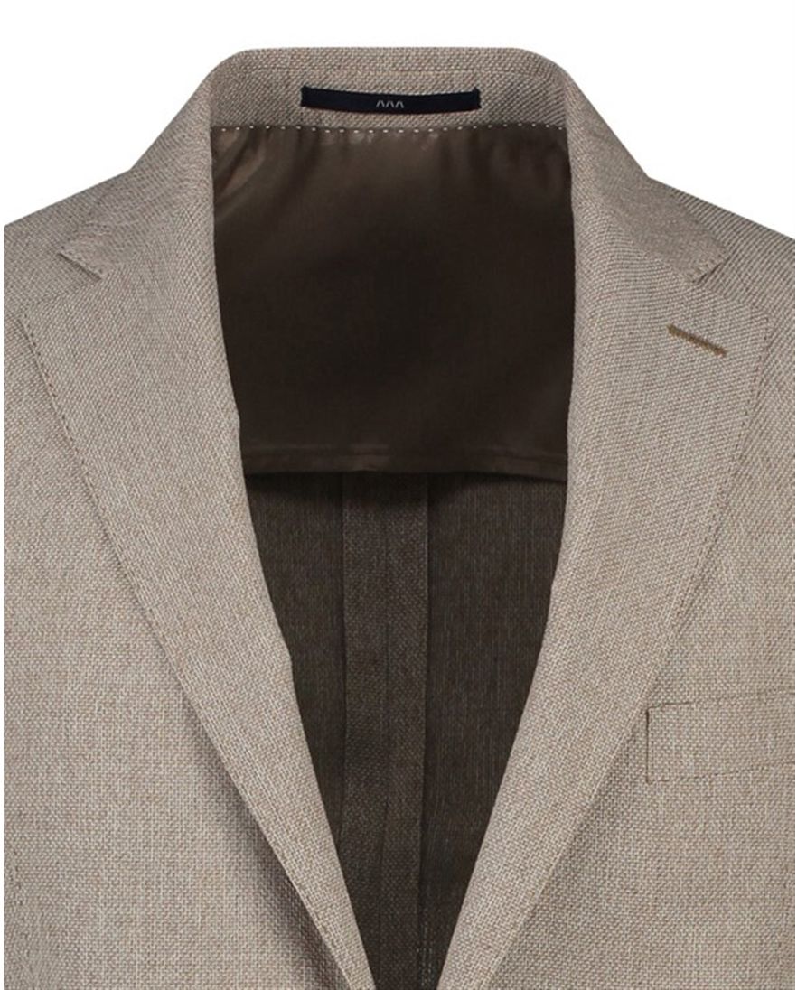 Dressler colbert beige effen katoen, wol normale fit